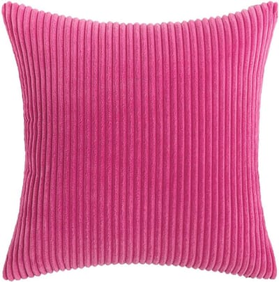 Decoratieve Kussenhoes van Corduroy, 60x60cm, Voor Bank en Stoel, Roze, Luxe Kussen Cover voor Thuis en Slaapkamer