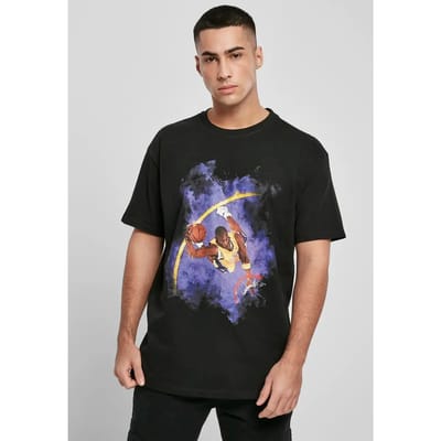 Mister Tee - Basketball Clouds 2.0 Oversize Heren Tshirt - XS - Zwart