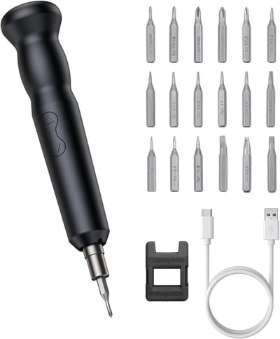 Draagbare Mini Elektrische Schroevendraaier 21-in-1 Set met 18 Bits en LED Verlichting