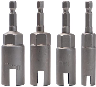 4pcs Wing Nuts - Schroevendraaier Set - 1/4 Inch Hex Shank - Power Wing Nut Driver Set voor Paneelmoeren - Schroeven - Oog C Haken - Q Pendente - Staal (10mm, 12mm)