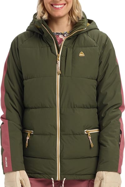 Burton Wintersportjas - Maat S  - Vrouwen - donkergroen/roze