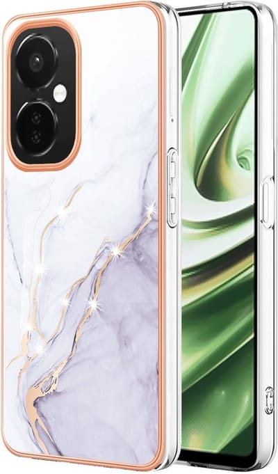 Coverup Hoesje - Geschikt voor OnePlus Nord CE 3 Lite 5G Hoesje - Coverup Marble Design TPU Back Cover - Wit