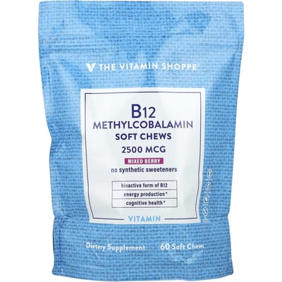 Vitamine B12, Méthylcobalamine, Saveur Baies Mixtes, 2 500 Mcg, 60 Gommes Molles à Mâcher