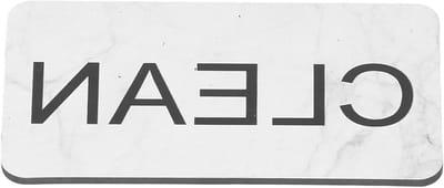 Vaatwasser Indicator - Status Magneet - Keuken Organisatie - Dubbelzijdig Ontwerp - 9 x 5 cm - Marmer Zwart Wit