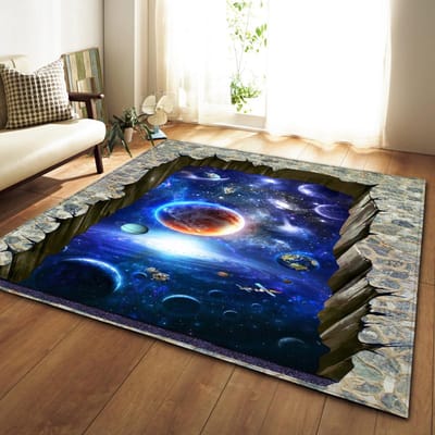 Buitenruimte 3D Tapijt Melkweg Heelal Woonkamer Vloerkleed Planeet Slaapkamer Tapijt Salon Keuken Tapijt Speelmat voor Kinderen Huisdecoratie 150x210cm