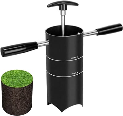 Gazonsnijder met handgreep - Grondboor tuingereedschap - Gaten maken gazon - Afneembare handgreep - 27 x 11.5 x 11.5 cm