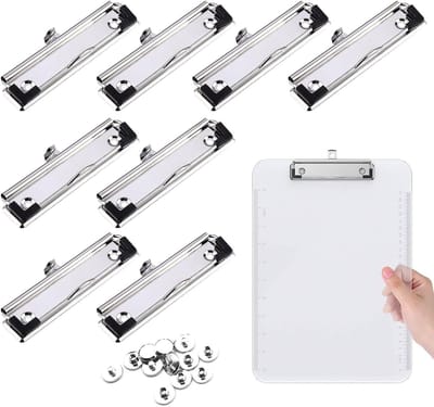 Metalen klembordklemmen voor kantoor en school - Monteerbare clips voor klemborden en mappen - Set van 8 stuks