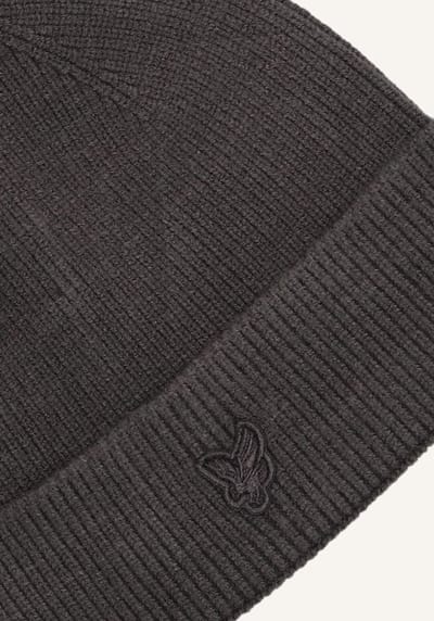 Lyle & Scott Tonal Eagle Beanie Mutsen Jongens - Donkergrijs - Maat ONESIZE