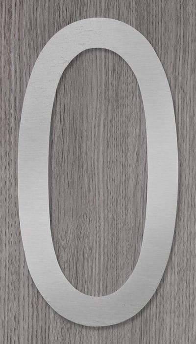 Xaptovi Huisnummer 0 Model: Elegant - Materiaal: RVS - Hoogte: 20cm - Kleur: RVS