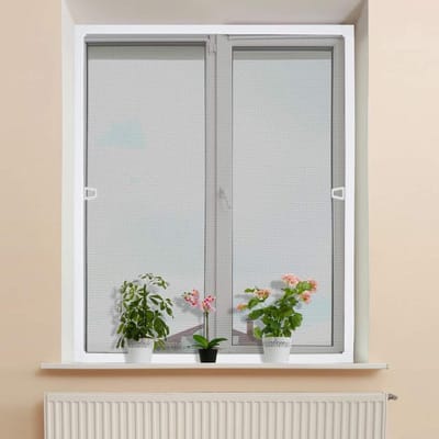 Vliegengaas, raam, 120 x 140 cm, bescherming tegen insecten, raam voor vliegenbescherming, muggennet, spanraam, muggengaas, gaas van aluminium glasvezel, wit frame HMTM5246