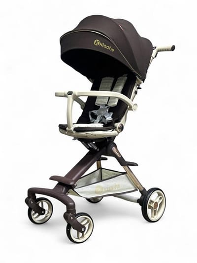 Kxiaohe - Kinderwagen - 3 in 1 - 360 graden draaibaar zitting - beige -Lichtgewicht & Inklapbare - verstelbaar - compact formaat - buggy