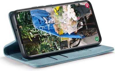 CaseMania Bookcase hoesje geschikt voor Samsung Galaxy S23 - Effen Aqua - Kunstleer
