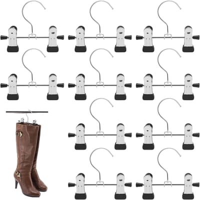Set van 10 Multifunctionele Kledingknijpers, Rvs Hangers met 360° Draaihaak, Antislip Clips voor Kleding, Schoenen en Broeken