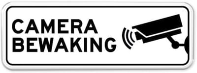 Camerabewaking bord - Weerbestendig Aluminium - 40x15 cm - Bevestiging: Zonder bevestiging (alleen het bord)