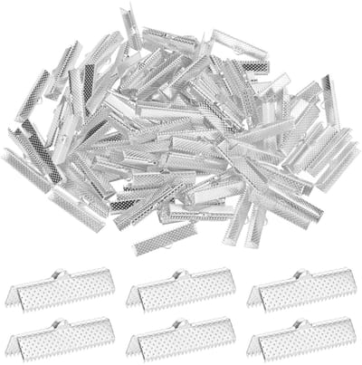 METERXITY 280 stuks lintuiteinden met klemmen, 1,2 in/30 mm metalen armband bladwijzer knijpklem polkadots voor het maken van sieraden/armbanden/kettingen/doe-het-zelf, knijpkoord eindsluitingen