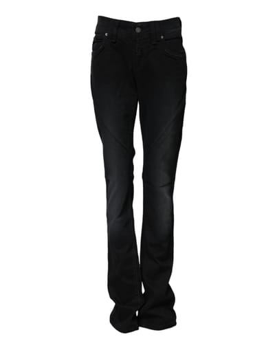 John Galliano Zwarte Katoenen Midden Taille Tapered Denim Jeans