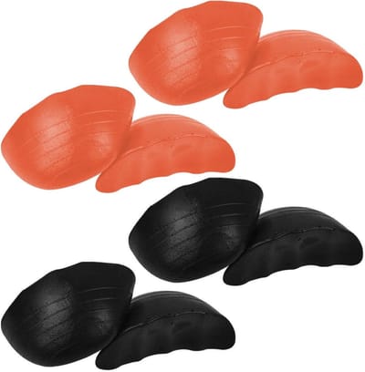 Inlegzoolstoppers voor dames - 4 paar schoenmaatverkleiners, comfortabele schoenvulling en teeninlegzolen (oranje, zwart)