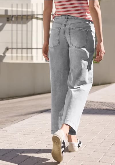 Cropped jeans met wijde pijpen in een Loose Fit