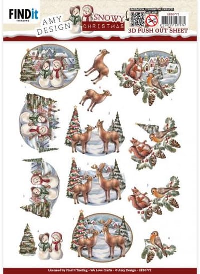 3D Push-Out - Amy Design - Snowy Christmas - Snowy Snowman