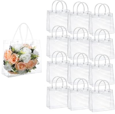Doorzichtige Geschenkzakjes - 16 Stuks Herbruikbare PVC Verpakking met Handgrepen