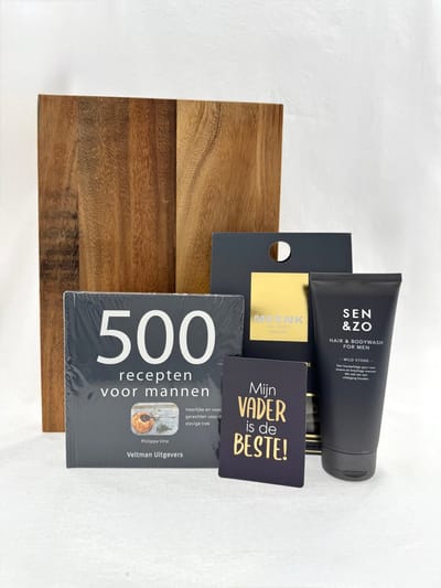 Vaderdag •Cadeaupakket Papa• Receptenboek 500 Recepten voor Mannen - Cadeau voor Mannen - Perfect Gifts