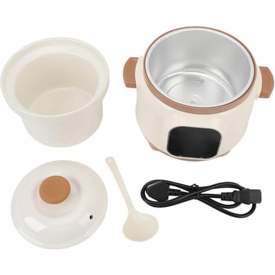 Pot à ragoût électrique en céramique 1,8 L Entièrement automatique Réservation 24 h 235 W Cuiseur à ragoût polyvalent pour L white