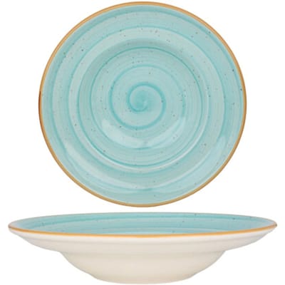 Bonna Pastabord - Aqua - Porselein - 27 cm (450cc) - set van 2