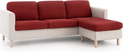 Belmarti® Zitkussenhoes Bali - 45cm tot 65cm breed Steenrood - Universele Belmarti® zitkussen hoes voor elke zithoek - Multi-elastisch