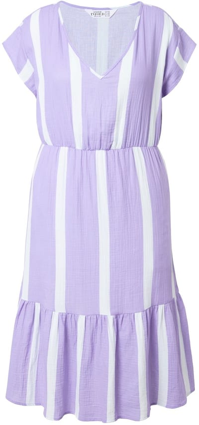 Studio Untold - Dames - Midi-jurk A-lijn mousseline strepen - Lavendel - Maat 42+