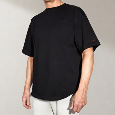 Muscle Up® French Terry Oversized T-shirt Heren - Pump Cover - Met Stretch - Zwart - S