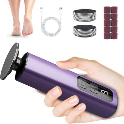 Voetvijl - Elektrische voetscrubber - 9 instelbare snelheden - Pedicuretool - Oplaadbaar en draagbaar - Voor het verwijderen van eelt en dode huidcellen - Paars