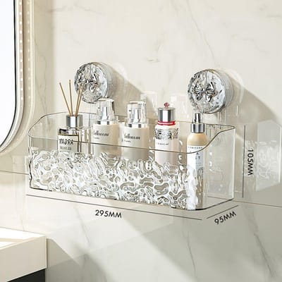 Badkamerplank Zuignap Wandmontage Hoek Opbergplanken Shampoo Houder Cosmetisch Rek Douche Afdruipmand Badkamer Organizer