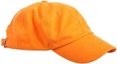 Oranje baseballcap - 6 panels pet - 100% katoen met klittenband sluiting - volwassenen