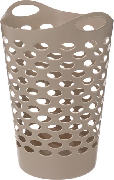5Five Flexibele wasmand/opbergmand - rond - beige - 60 liter - D41 x H66 cm