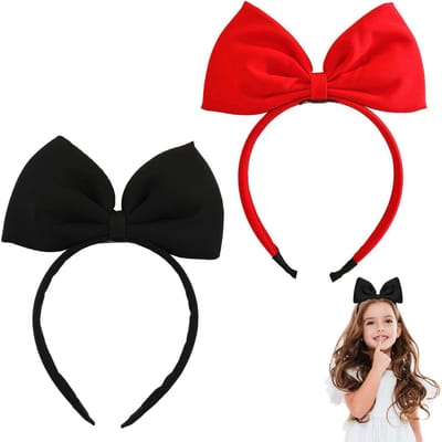 Elegante Zwarte en Rode Strik Haaraccessoires voor Vrouwen en Meisjes, Perfect voor Feestjes, Cosplay en Valentijnsdag, One Size