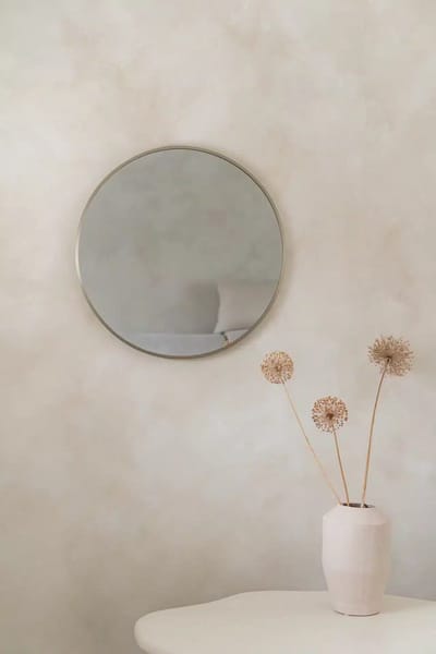Nordic Style® Ronde spiegel 60x60cm - Greige - Scandinavische Spiegels - Cirkel - Wandspiegel - Badkamerspiegel - Gangspiegel - Wand - Gang - Badkamer