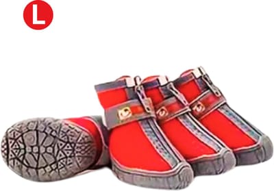Nivard Hondenschoenen Pootbeschermer - Hondenschoenen - 4 Stuks - Hondenschoentjes - Pootbescherming Hond - Anti Slip - Rood L