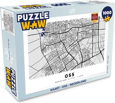 Puzzel Kaart - Oss - Nederland - Legpuzzel - Puzzel 1000 stukjes volwassenen