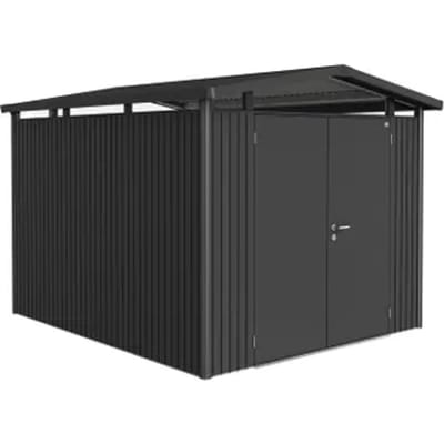 Biohort Metalen Tuinhuis Panorama - Donkergrijs Metallic - 273x318cm - Dubbele Deur