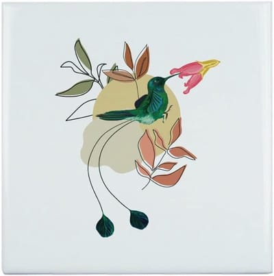 Keramische Decoratietegel - Wanddecoratie Tegel - Huis Verfraaien - Origineel Frans Design - 108 x 108 cm - Tropisch