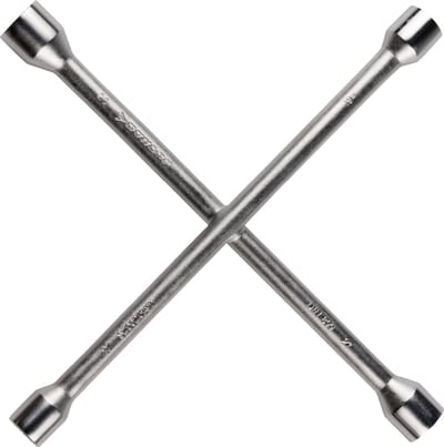 Dunlop Wielsleutel - Auto Wielmoersleutel Geschikt voor Afmetingen 17-19-21-23 MM - Kruissleutel voor Auto - Montagesleutel - Voertuig Gereedschap voor alle Velgen - 27 x 27 CM