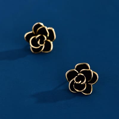 Dames Lichte Luxe Design Elegante Zwarte Druipolie Camelia Oorbellen Modieus En Veelzijdig, Niche Design Oorbellen beige