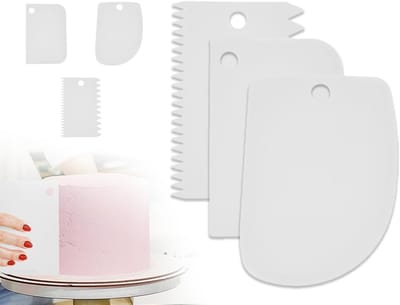 Set van 3 Deegschrapers, Deegkaarten en Roomgladstrijkers voor Bakken en Taartdecoratie in de Keuken