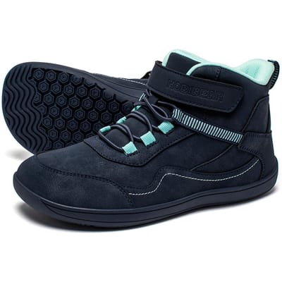 HOBIBEAR Kinderen Mid-Barefoot Schoenen Groot/Kind Brede Teenbox Zero Drop Kunstleer Klittenband Buitenschoenen 39 black