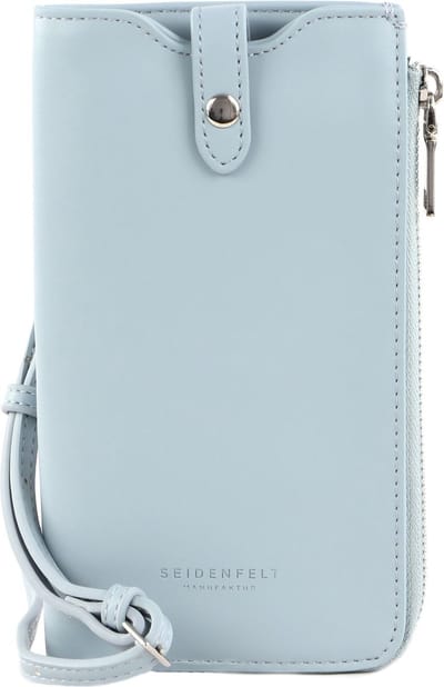 SEIDENFELT MANUFAKTUR Telefoontasje Bjerka Cellphone Dusty Blue Lichtblauw