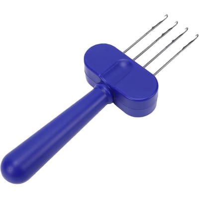Outil de Tricot de Cordon à 4 Crochets Tresseur de Cordon Outil de Loisirs Créatifs Portable Crochet Crochet d'Agrafe Multifonctionnel Bleu bleu