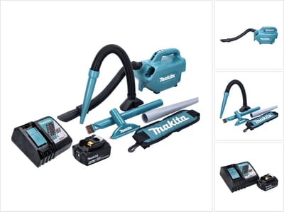 Makita DCL 184 RT1 accustofzuiger 18 V 54 mbar 0,5 l + 1x accu 5,0 Ah + oplader