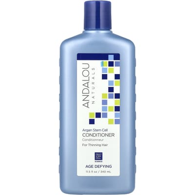 Andalou Naturals, Argan Stem Cells, Après-shampoing, Pour cheveux fins, Anti-âge, 325 ml (340ml) gray
