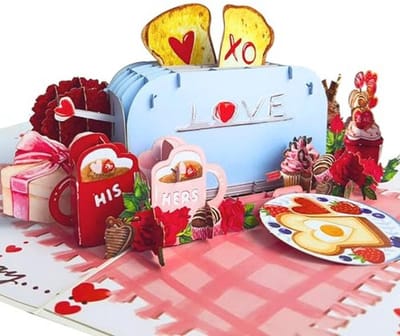 Grappige pop-up Valentijnskaart voor hem en haar 15 x 20 cm