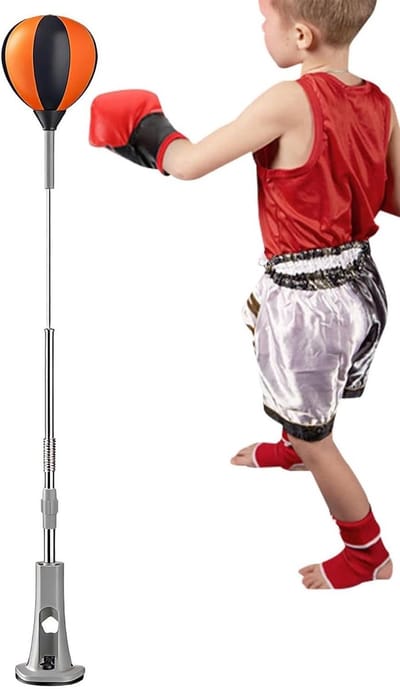 Bokszak met Standaard - Staande Bokszak Vechtsport - Thuis Fitness - Zuignap Stabiliteit - 115-160CM - Meerkleurig